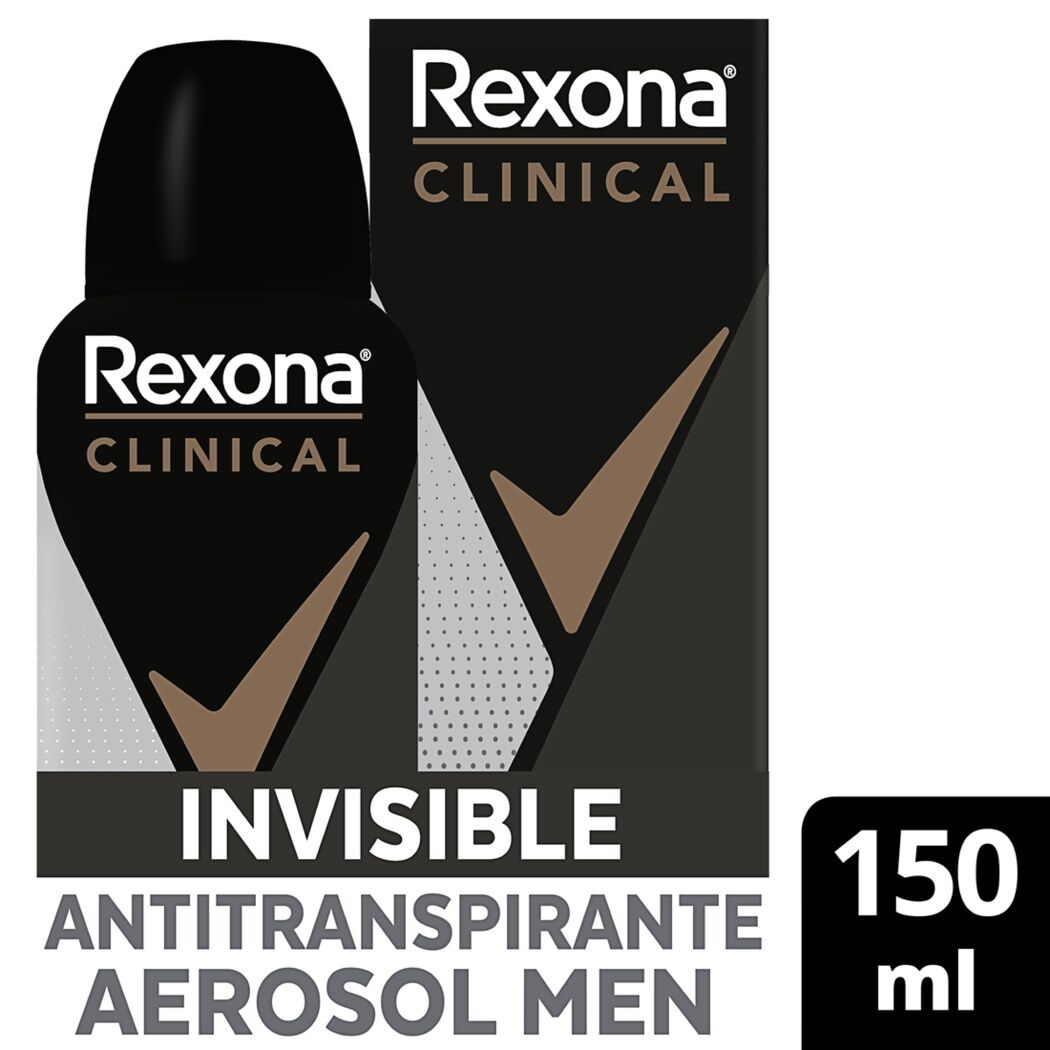 Rexona Clinical Desodorante en Aerosol Men Invisible 150 ml