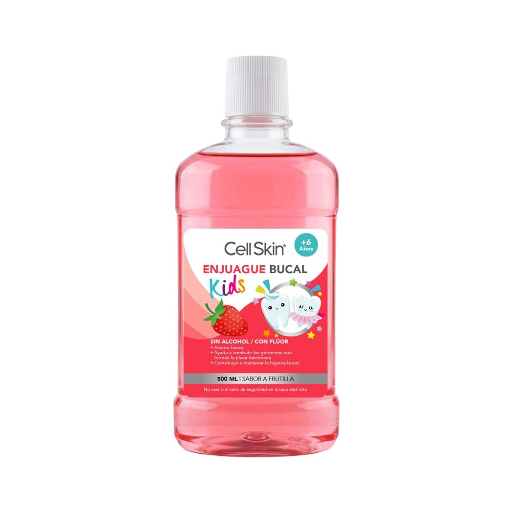 Cell Skin Enjuague Bucal Kids Nuevo Frutilla 500ml