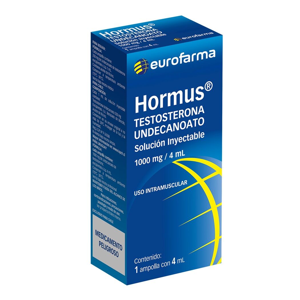 Hormus Testosterona 1000mg/4ml Solución Inyectable 1 Ampolla