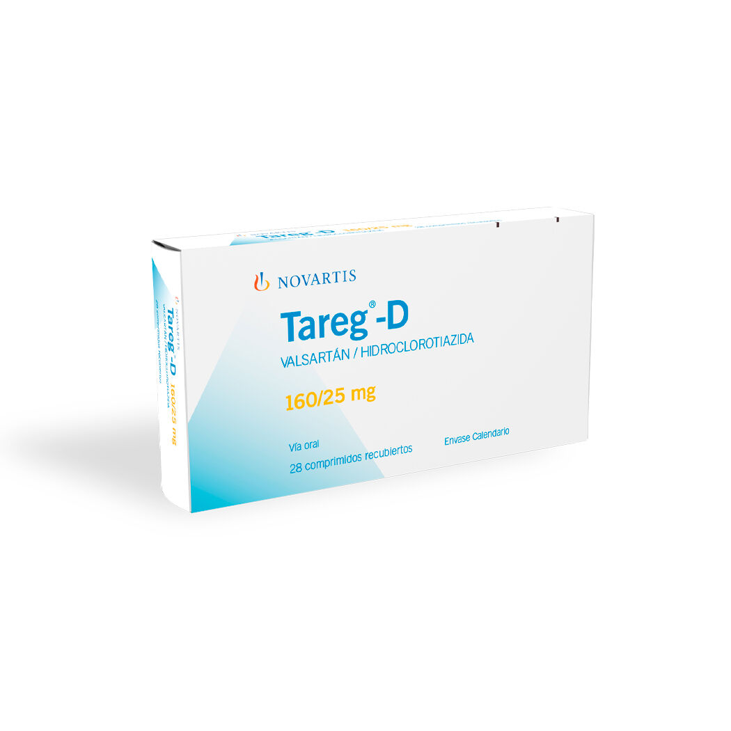 Tareg-D 160/25 Valsartan / Hidroclorotiazida 28 Comprimidos Recubiertos