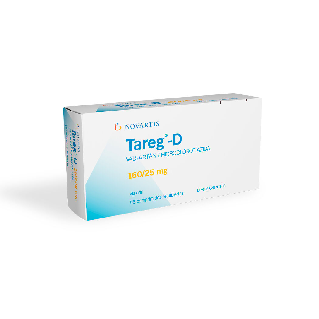 Tareg-D 160/25 Valsartan / Hidroclorotiazida 56 Comprimidos Recubiertos