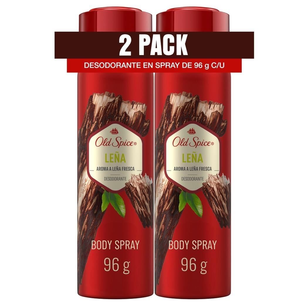 Old Spice Desodorante en Spray para hombre Leña 150 ml x 2 Unidades