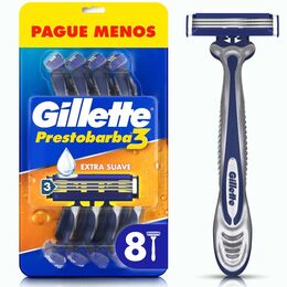 Gillette Prestobarba3 Máquina de Afeitar con 3 Hojas 8 Unidades
