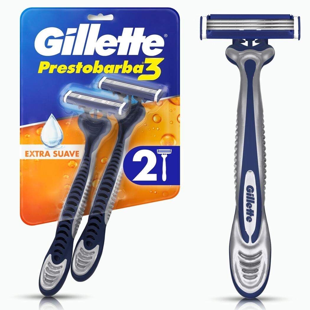 Gillette Prestobarba3 Máquina de Afeitar con 3 Hojas 2 Unidades