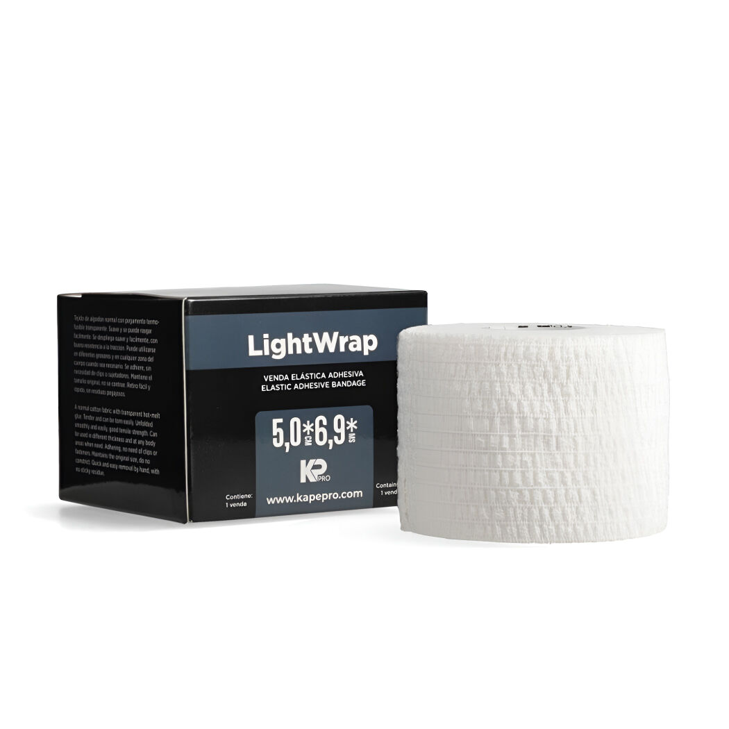 LightWrap Blanco | Venda Elástica Adhesiva 5 cm * 6.9 mts | Soporte Deportivo