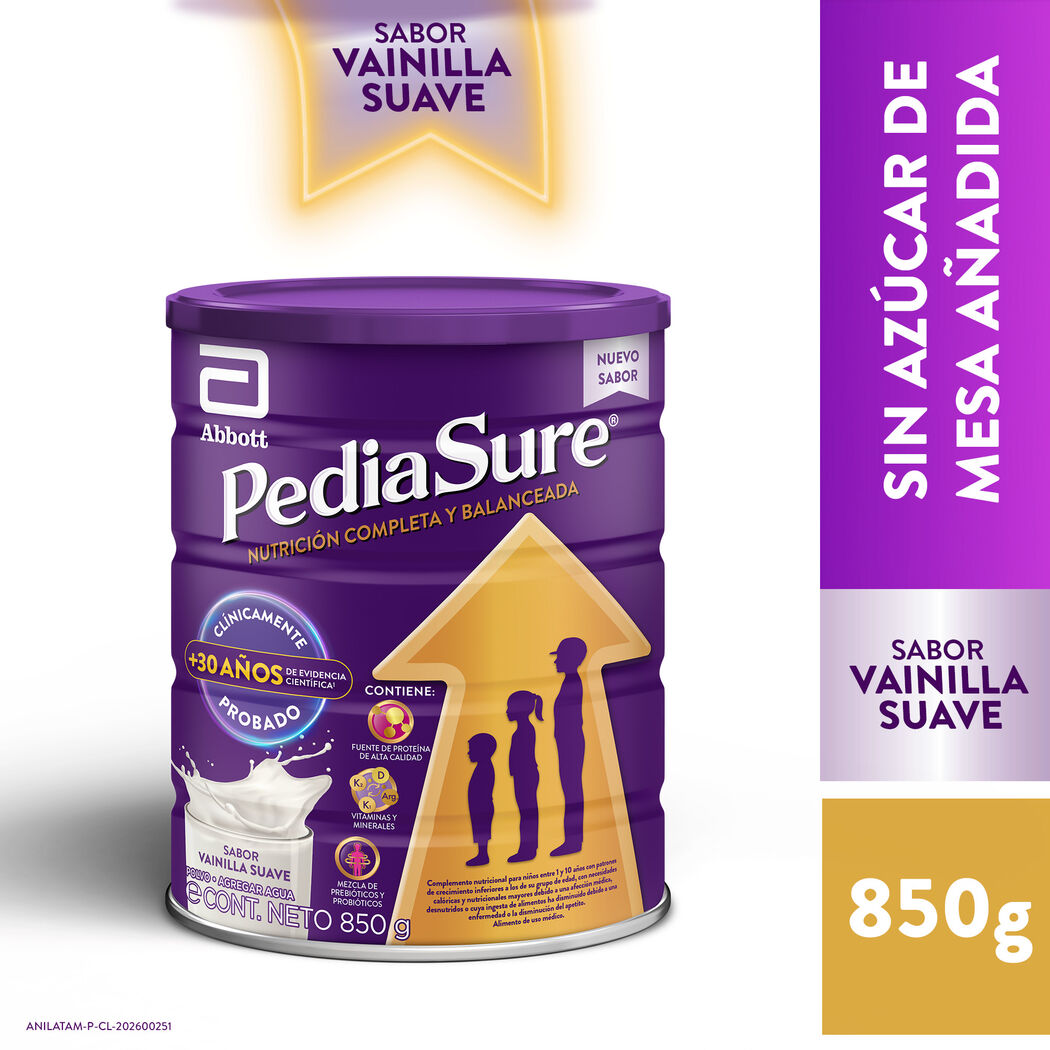 Pediasure Sin Sacarosa Vainilla Suave 850g