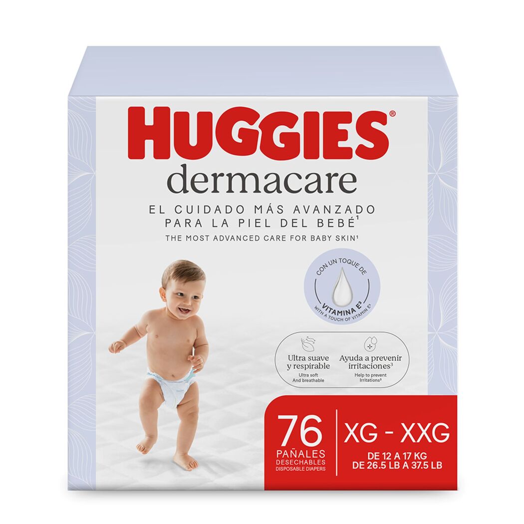 Pañales Huggies Dermacare XG/XXG 76 Unidades