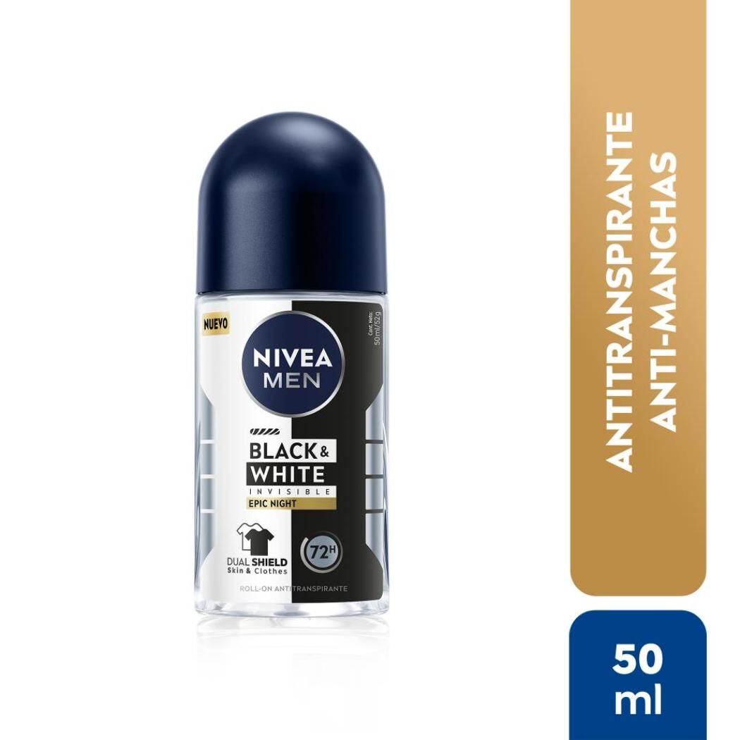 NIVEA Black & White Epic Night Roll On Masculino 50ml