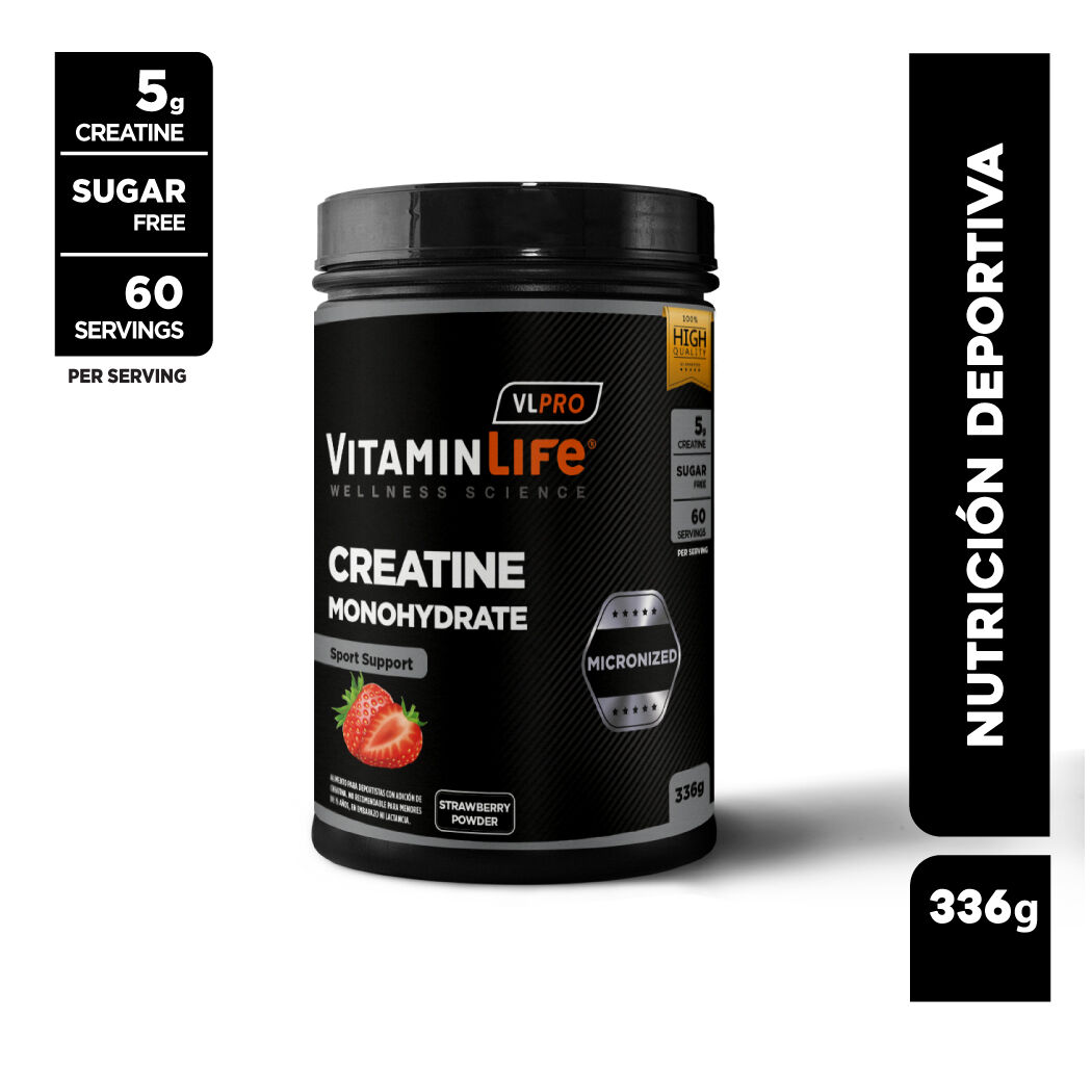 Creatina Sabor Frutilla Sin Azúcar VLPro X 336 g