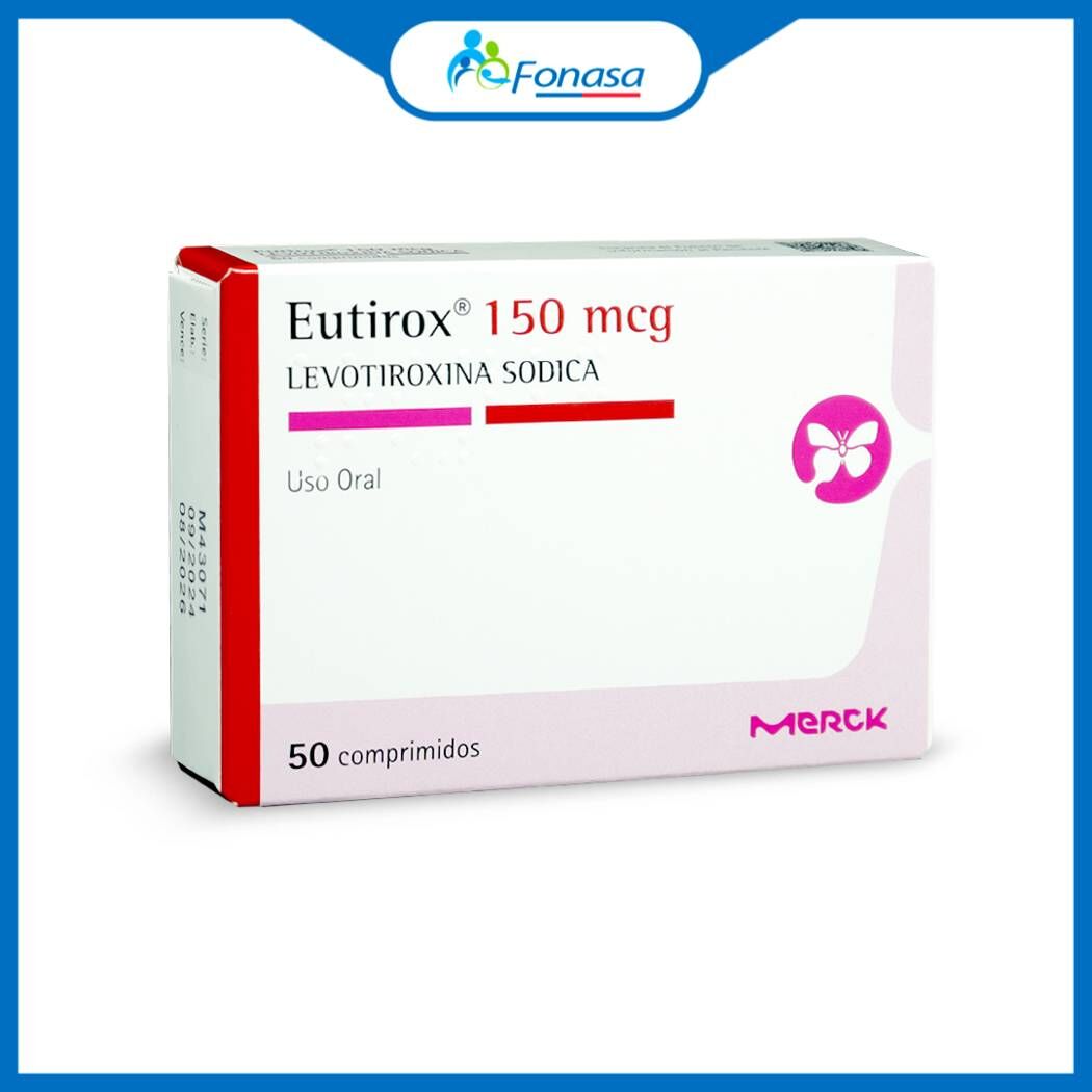 Eutirox (R) Levotiroxina 150mcg 50 Comprimidos