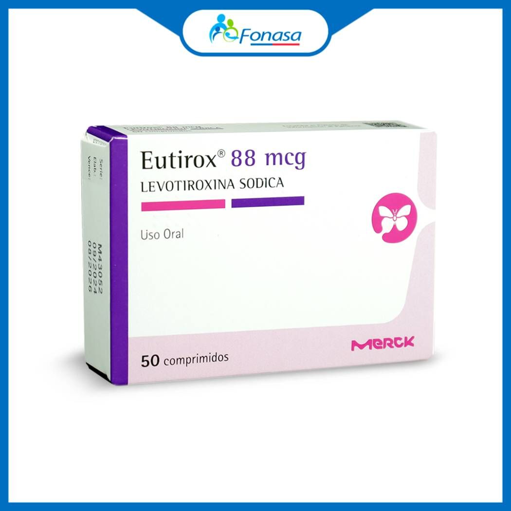 Eutirox (R) Levotiroxina 88mcg 50 Comprimidos