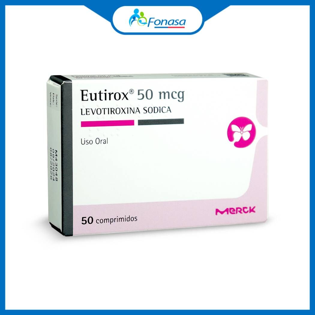 Eutirox (R) Levotiroxina 50mcg 50 Comprimidos