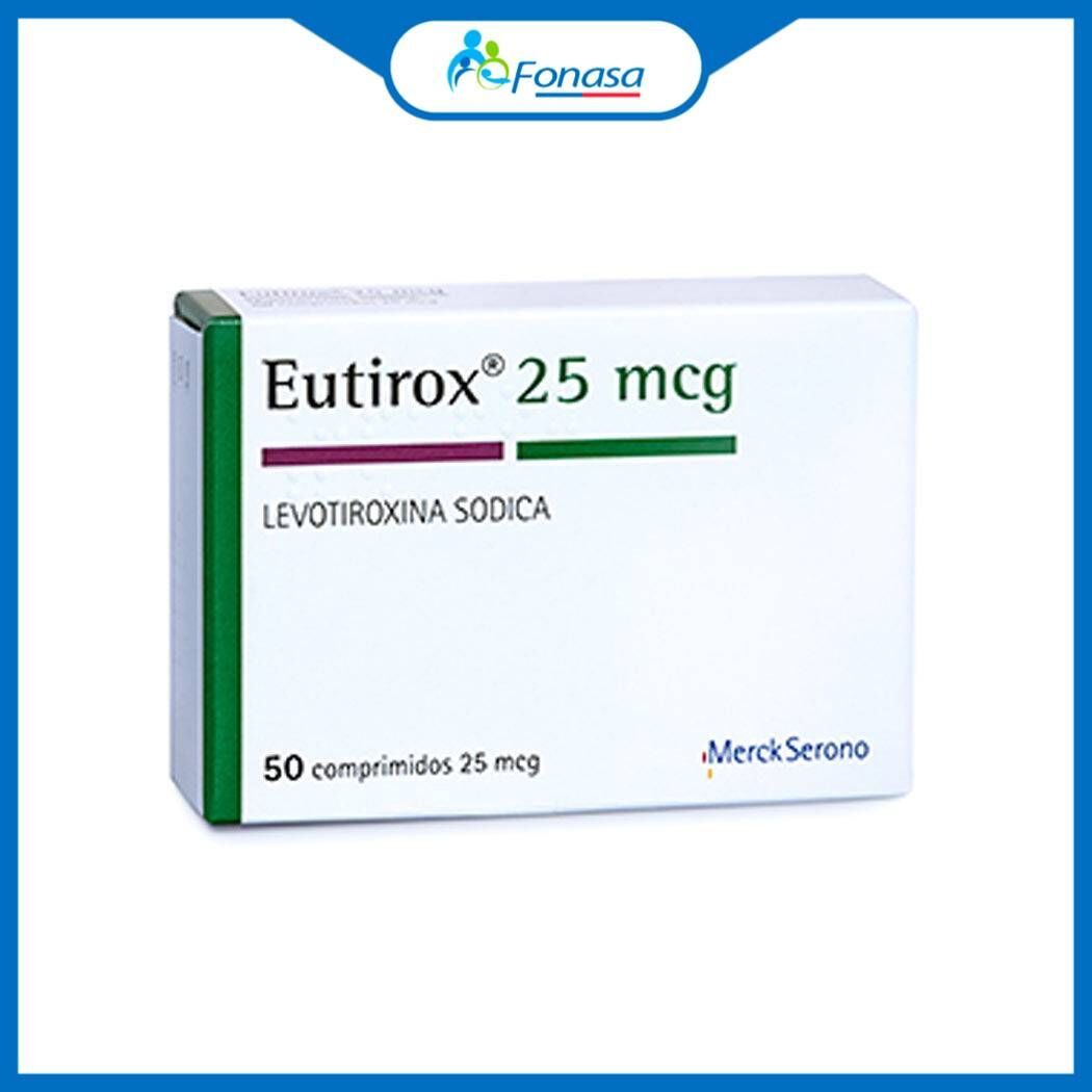 Eutirox (R) Levotiroxina 25mcg 50 Comprimidos