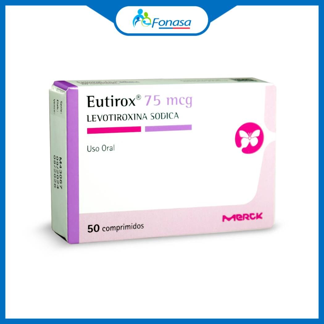 Eutirox (R) Levotiroxina 75mcg 50 Comprimidos
