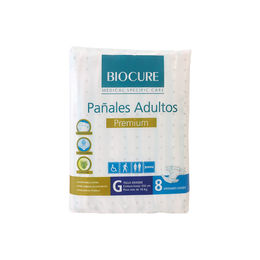 Pañal Adulto Desechable Talla G Biocure 8 Unidades
