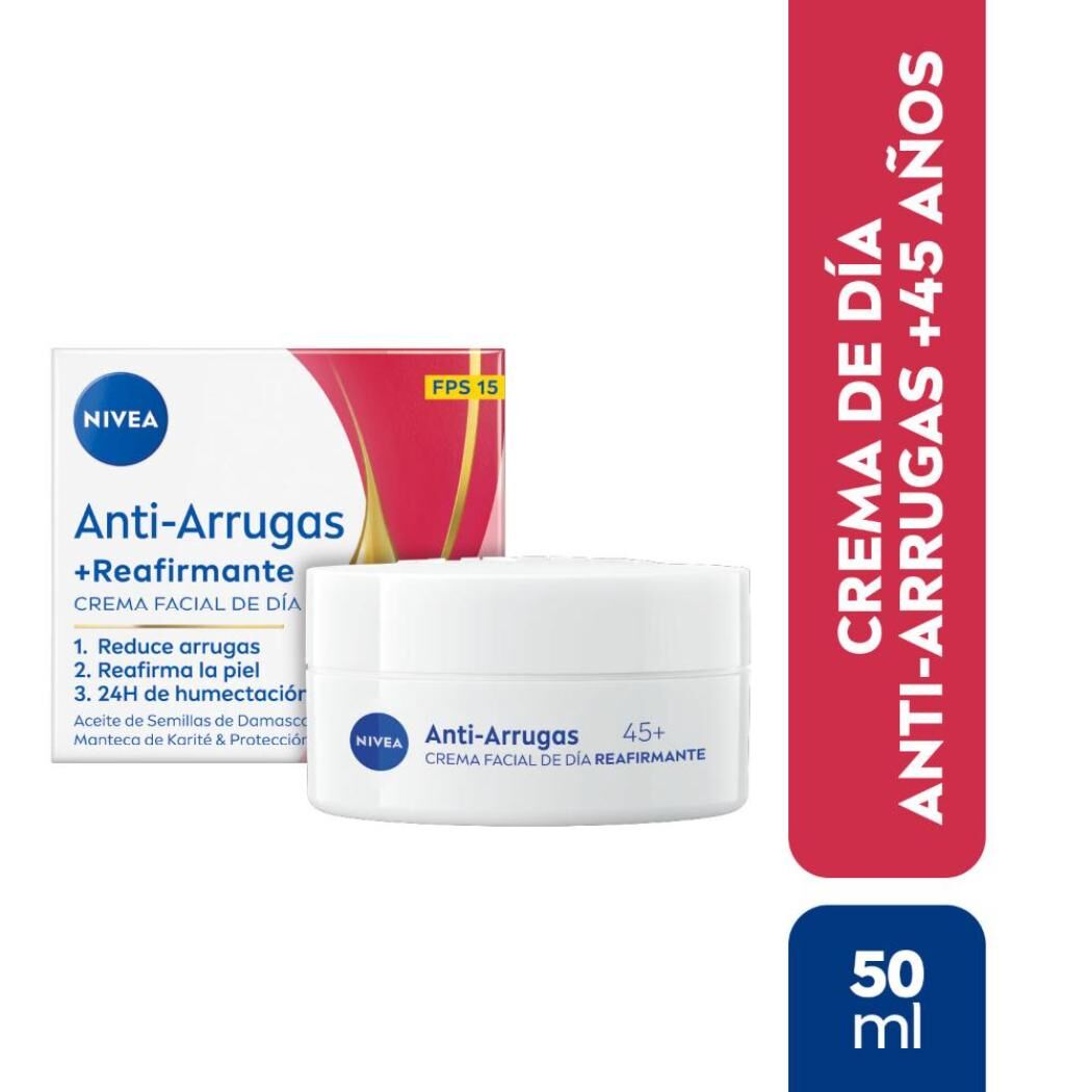 NIVEA Crema Facial Antiarrugas +45 Día 50ml