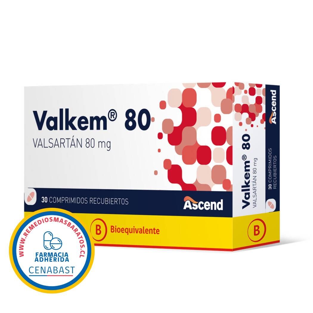 Valkem Valsartán 80mg 30 Comprimidos - Cenabast