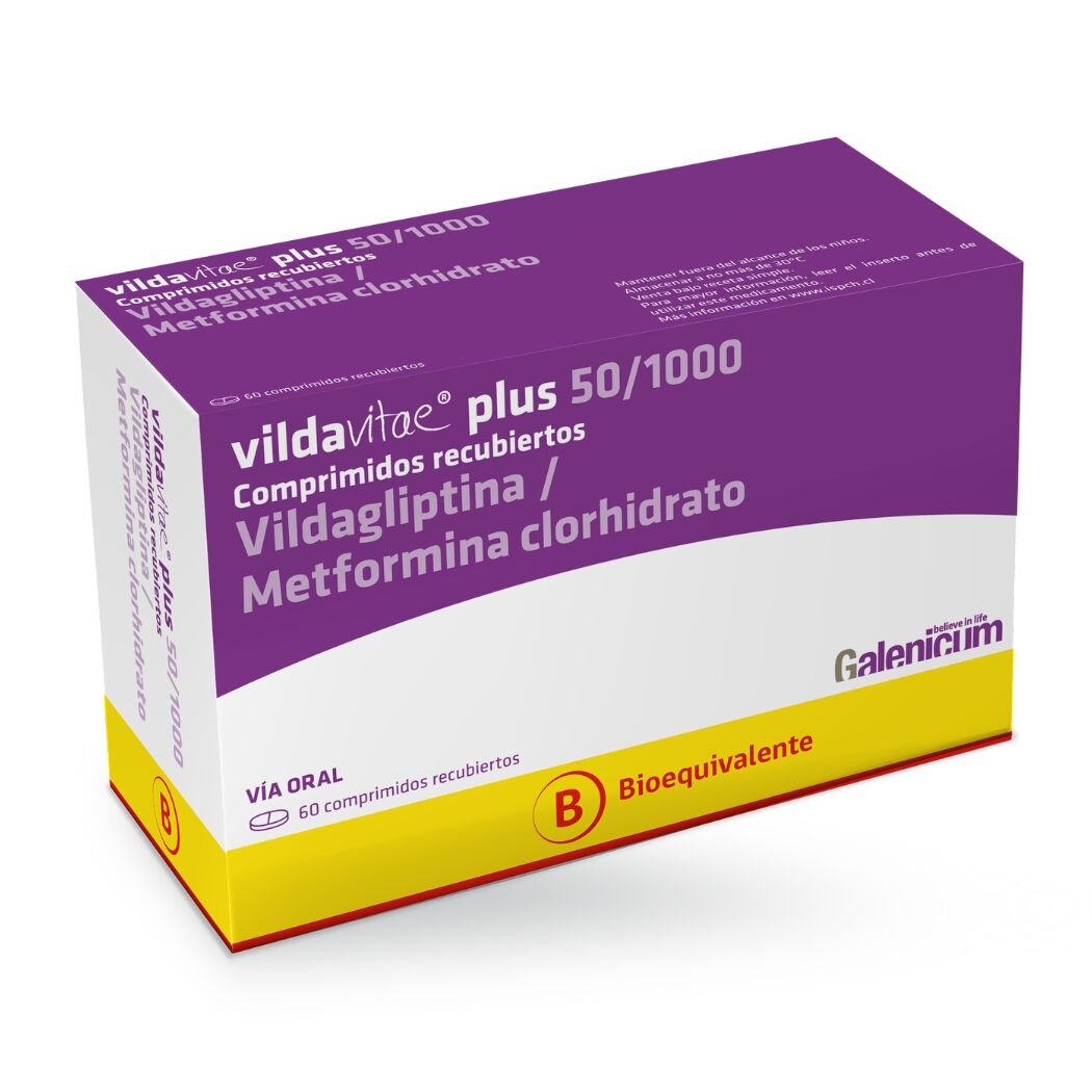 Vildavitae Plus (B)  Vildagliptina / Metformina  50/1000 60 Comprimidos Recubiertos