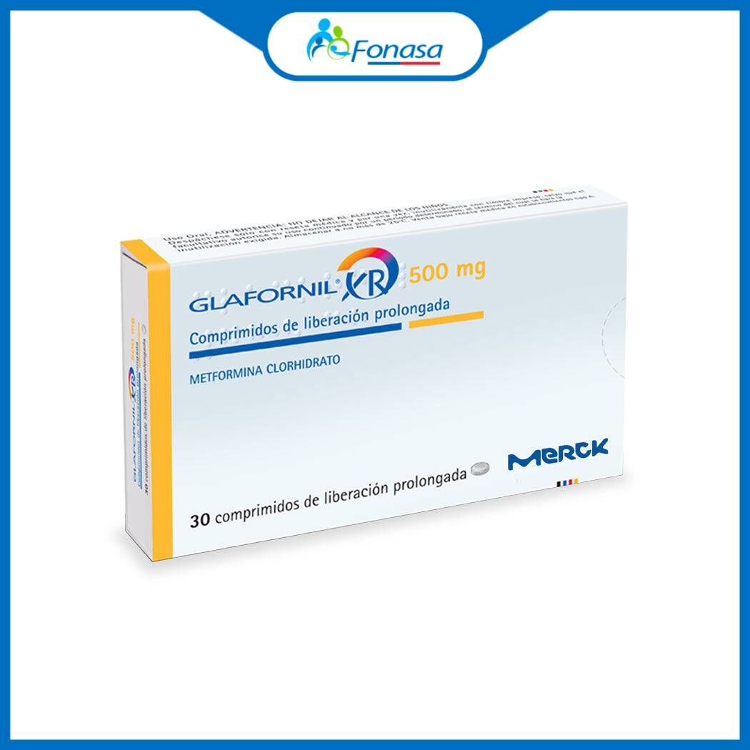 Glafornil XR (R) Metformina 500mg 30 Comprimidos Prolongados