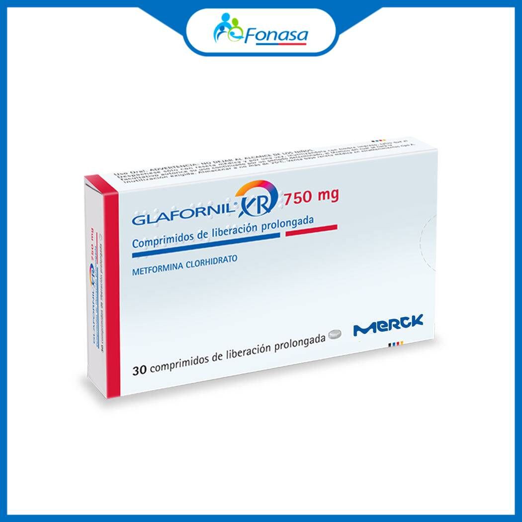 Glafornil XR (R) Metformina 750mg 30 Comprimidos Prolongados