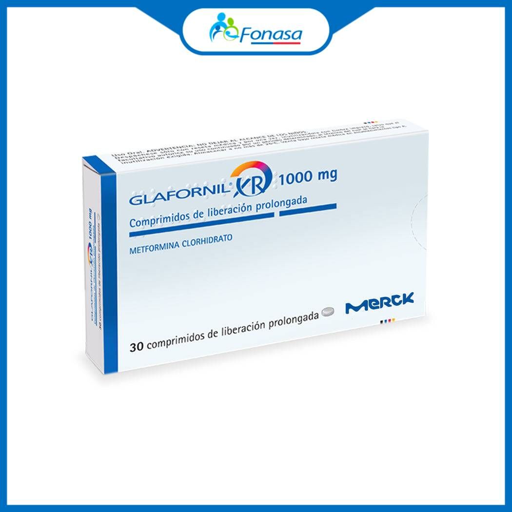 Glafornil XR (R) Metformina 1000mg 30 Comprimidos Prolongados