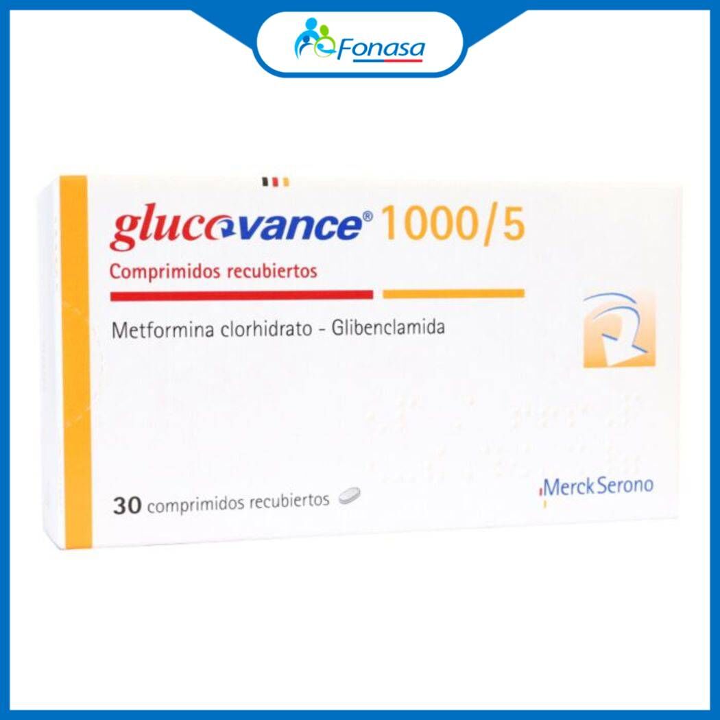 Glucovance 1000/5 Metformina / Glibenclamida 30 Comprimidos Recubiertos