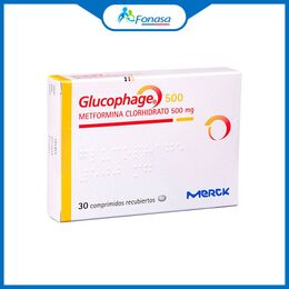 Glucophage (R) Metformina 500mg 30 Comprimidos Recubiertos
