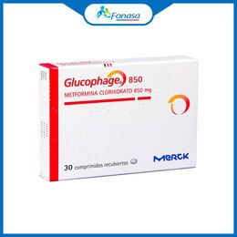 Glucophage Forte (R) Metformina 850mg 30 Comprimidos Recubiertos