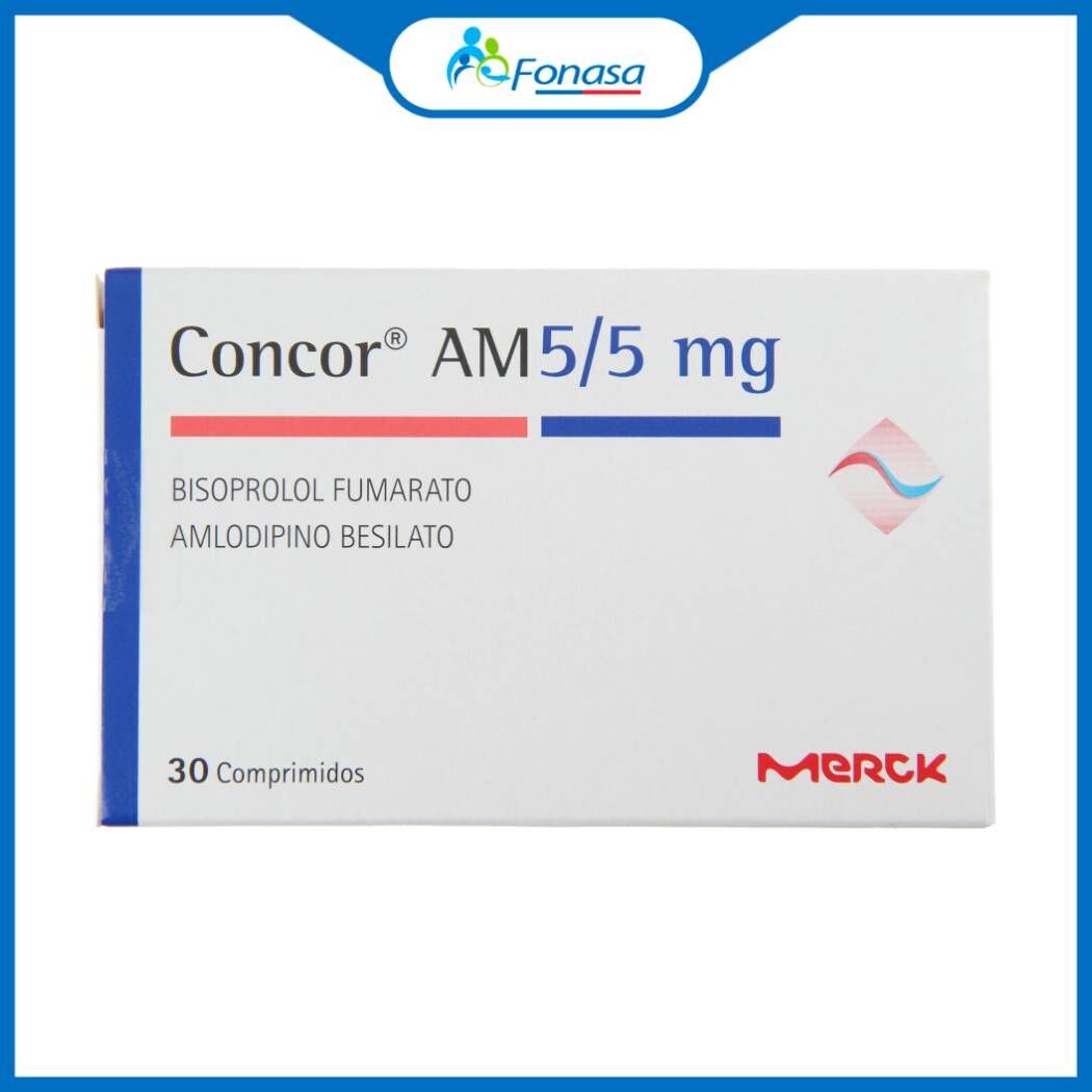 Concor AM 5/5mg Bisoprolol / Amlodipino 30 Comprimidos