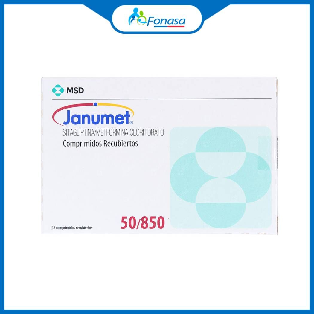 Janumet Sitagliptina / Metformina 50/850 56 Comprimidos Recubiertos