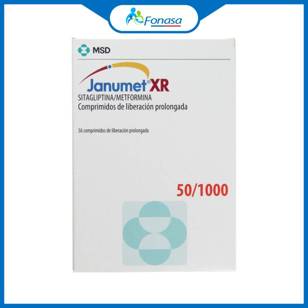 Janumet XR Sitagliptina / Metformina 50/1000 56 Comprimidos Recubiertos