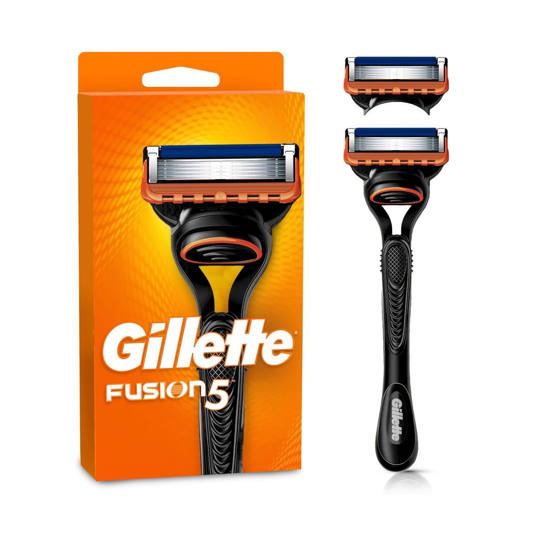 Gillette Máquina De Afeitar Fusion5 1 Mango + 2 Repuestos Con 5 Cuchillas