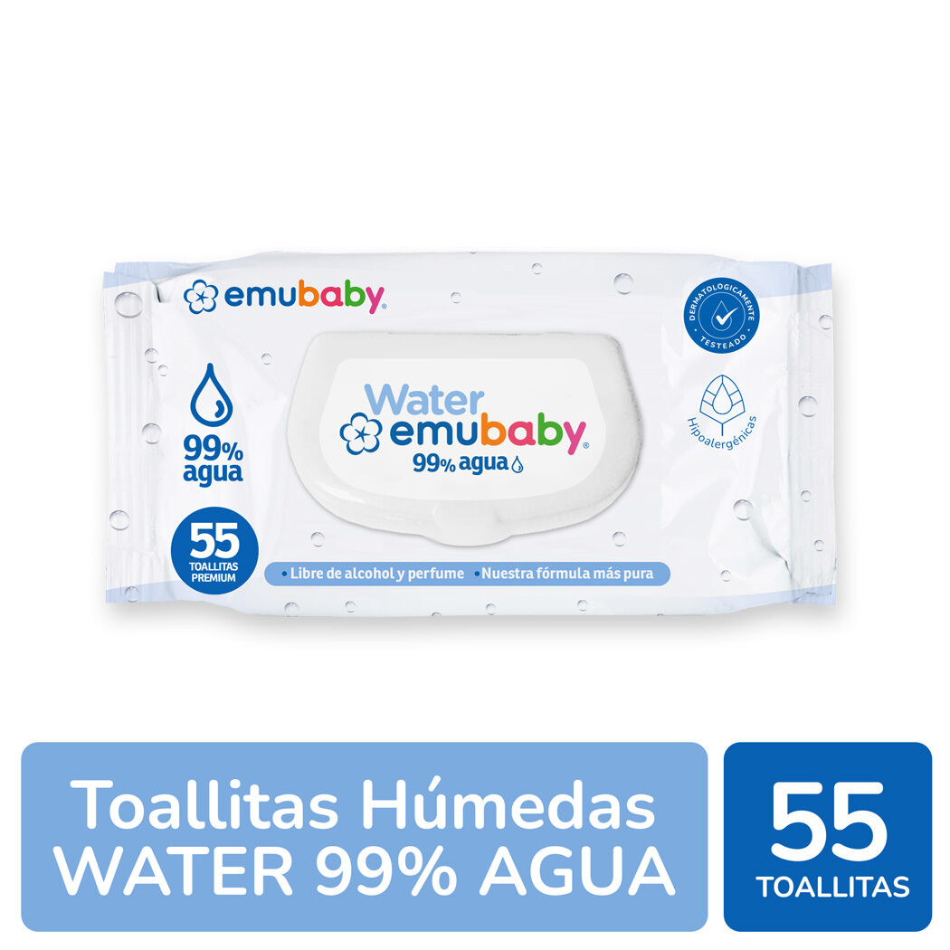 Emubaby Water Toallitas Húmedas 55 Unidades