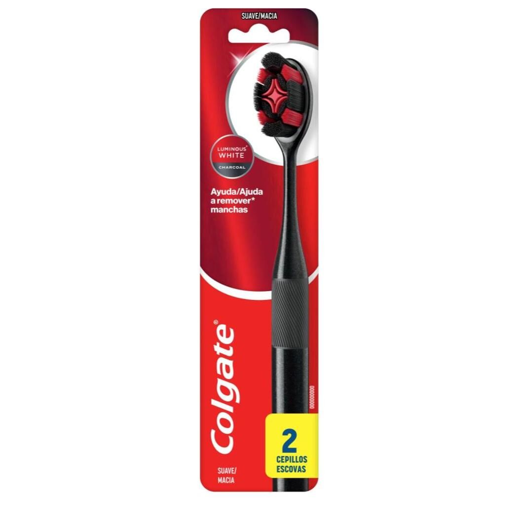 Cepillo De Dientes Colgate Luminous White Charcoal 2 Unidades