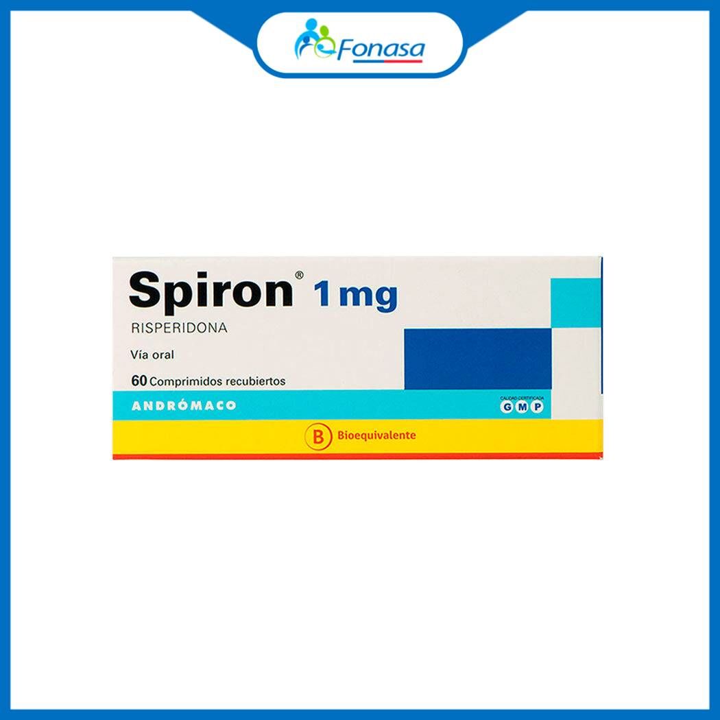 Spiron (B) Risperidona 1mg 60 Comprimidos Recubiertos