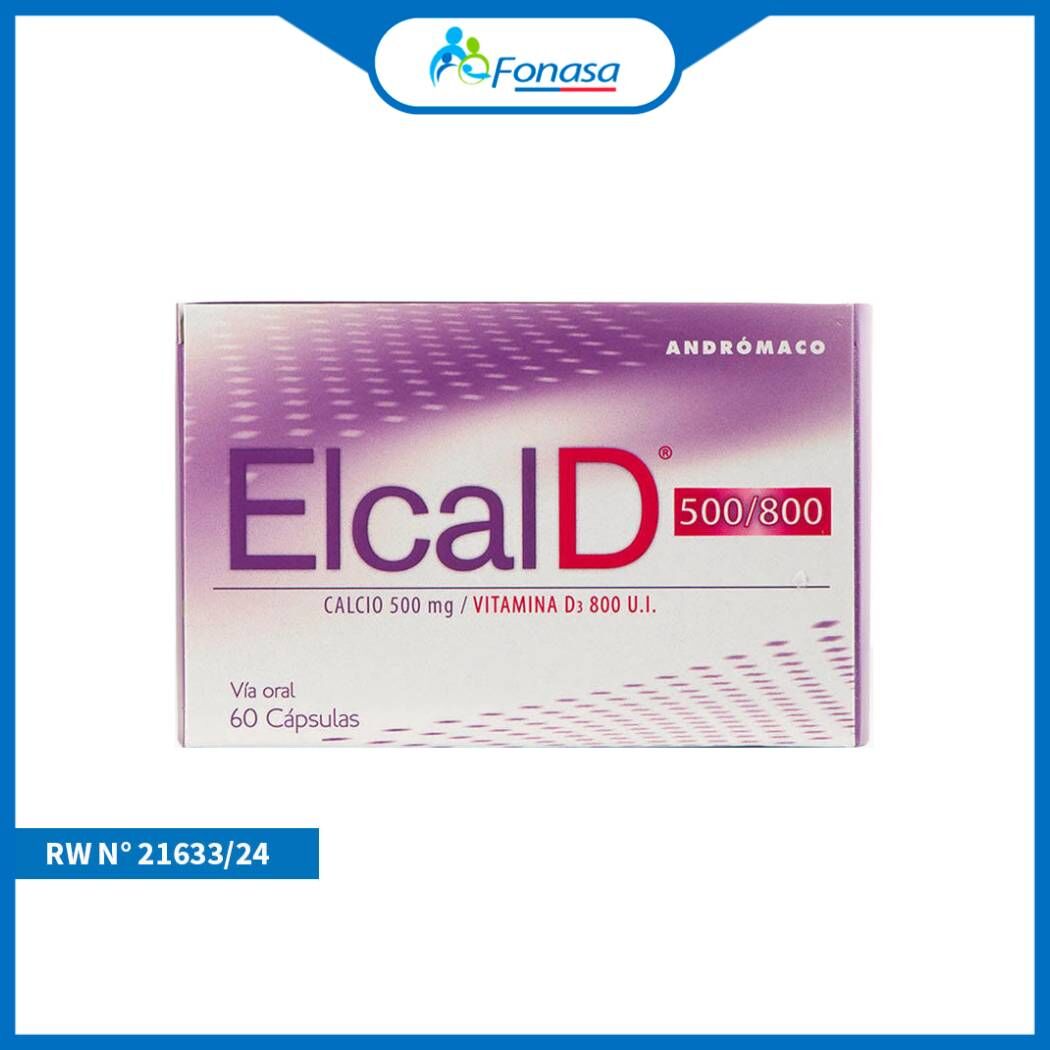 Elcal D 500/800 Calcio/Vitamina D3 60 Cápsulas