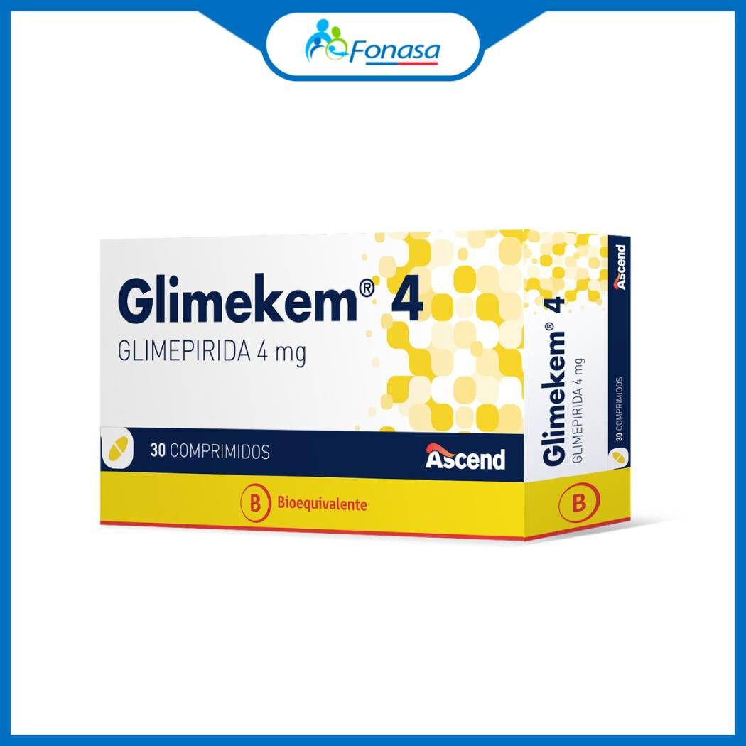 Glimekem (B) Glimepirida 4mg 30 Comprimidos