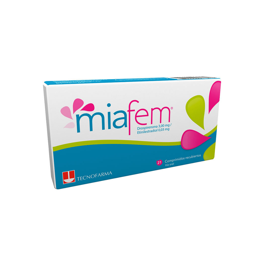 Miafem Drospirenona / Etinilestradiol 21 Comprimidos Recubiertos