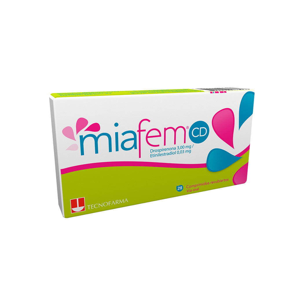 Miafem CD Drospirenona / Etinilestradiol 28 Comprimidos Recubiertos