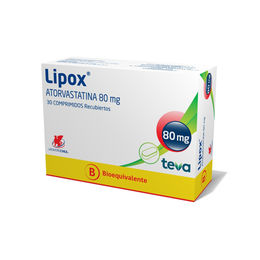 Lipox (B) Atorvastatina 80mg 30 Comprimidos Recubiertos