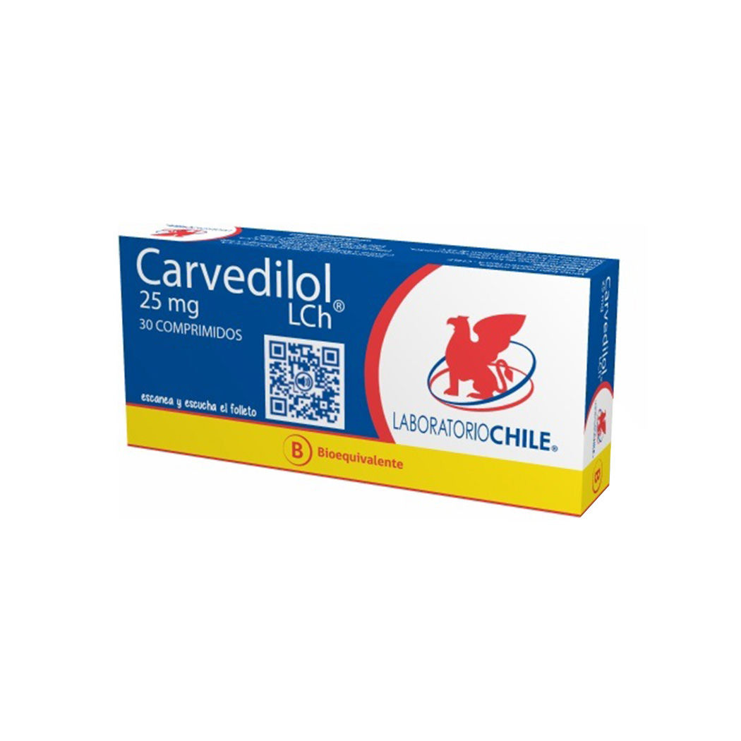 Carvedilol (B) 25mg 30 Comprimidos