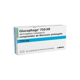 Glucophage XR (R) Metformina 750mg 30 Comprimidos Prolongados
