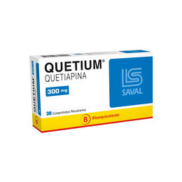Quetium (B) Quetiapina 300mg 30 Comprimidos Recubiertos