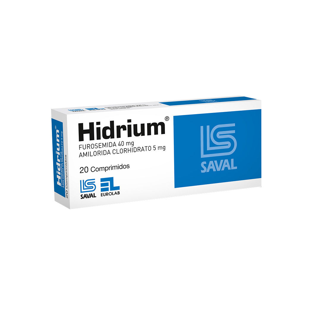 Hidrium Furosemida / Amilorida 40mg/5mg 20 Comprimidos