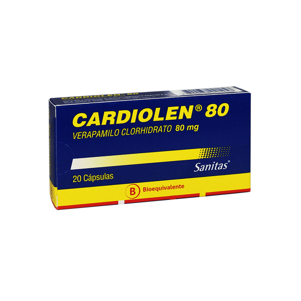Cardiolen (B) Verapamilo 80mg 20 Cápsulas