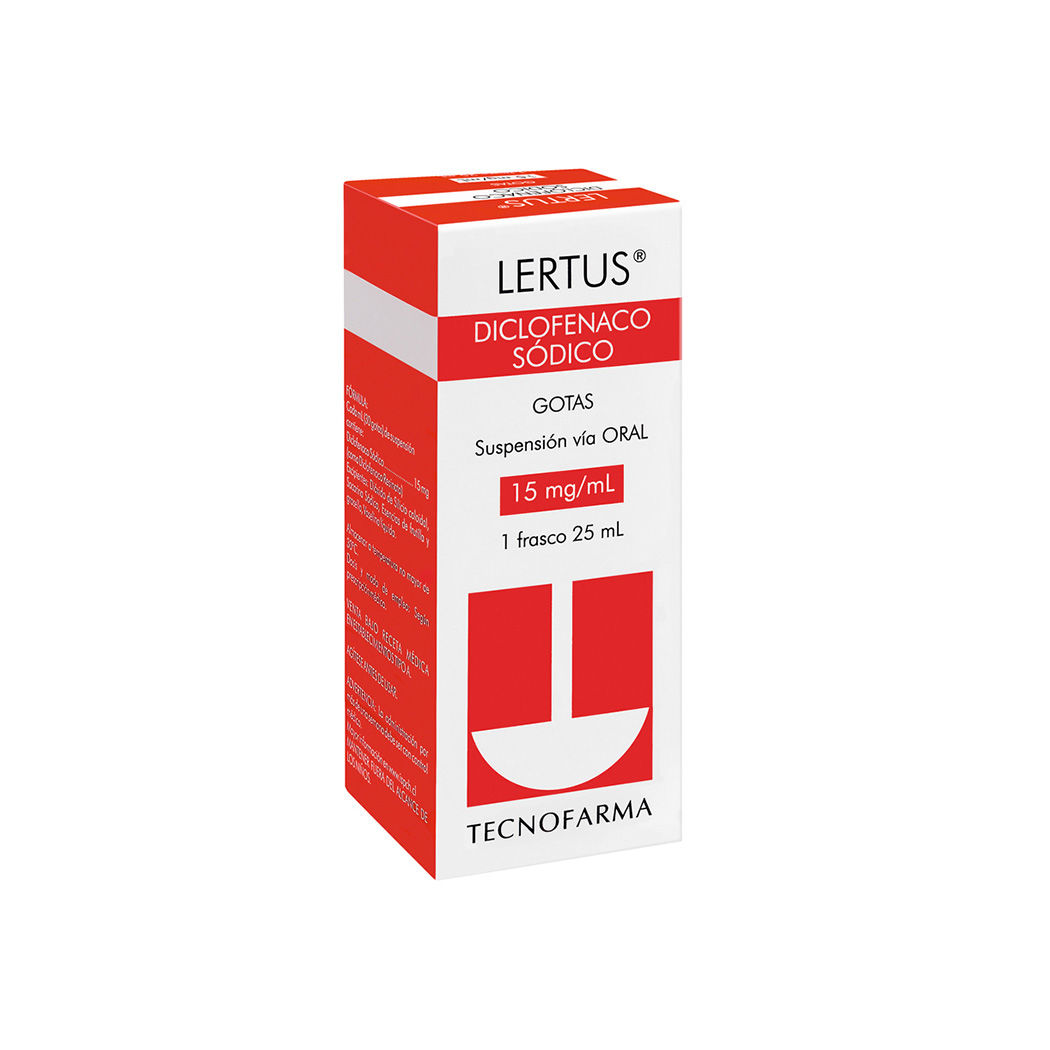 Lertus Diclofenaco Sódico 15mg/ml Oral Gotas 25ml
