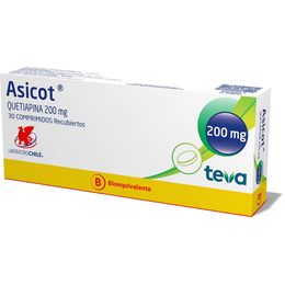 Asicot (B) Quetiapina 200mg 30 Comprimidos Recubiertos