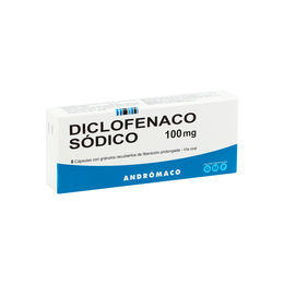 Diclofenaco 100 mg 8 cápsulas con gránulos recubiertos de liberación prolongada