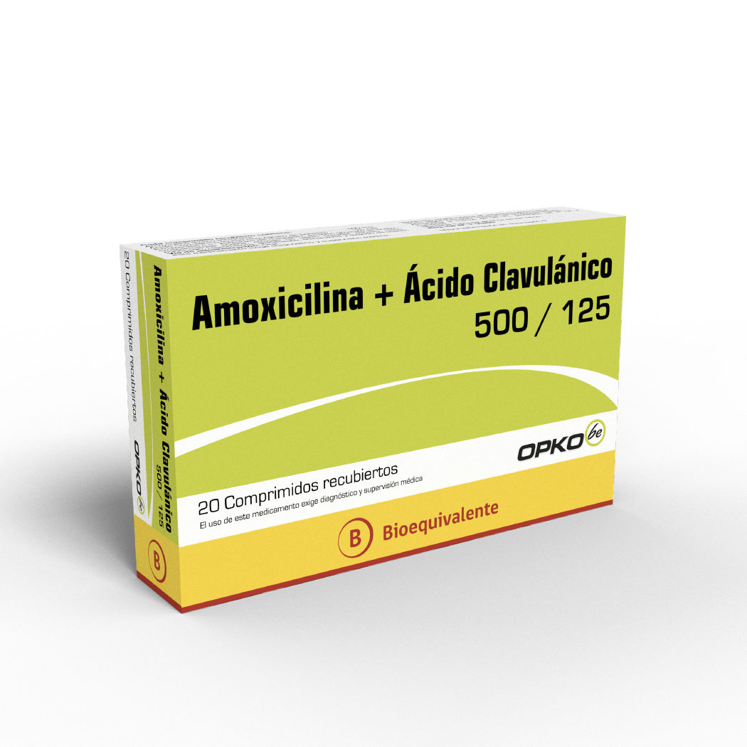 Amoxicilina / Acido Clavulánico (B) 500/125 20 Comprimidos Recubiertos