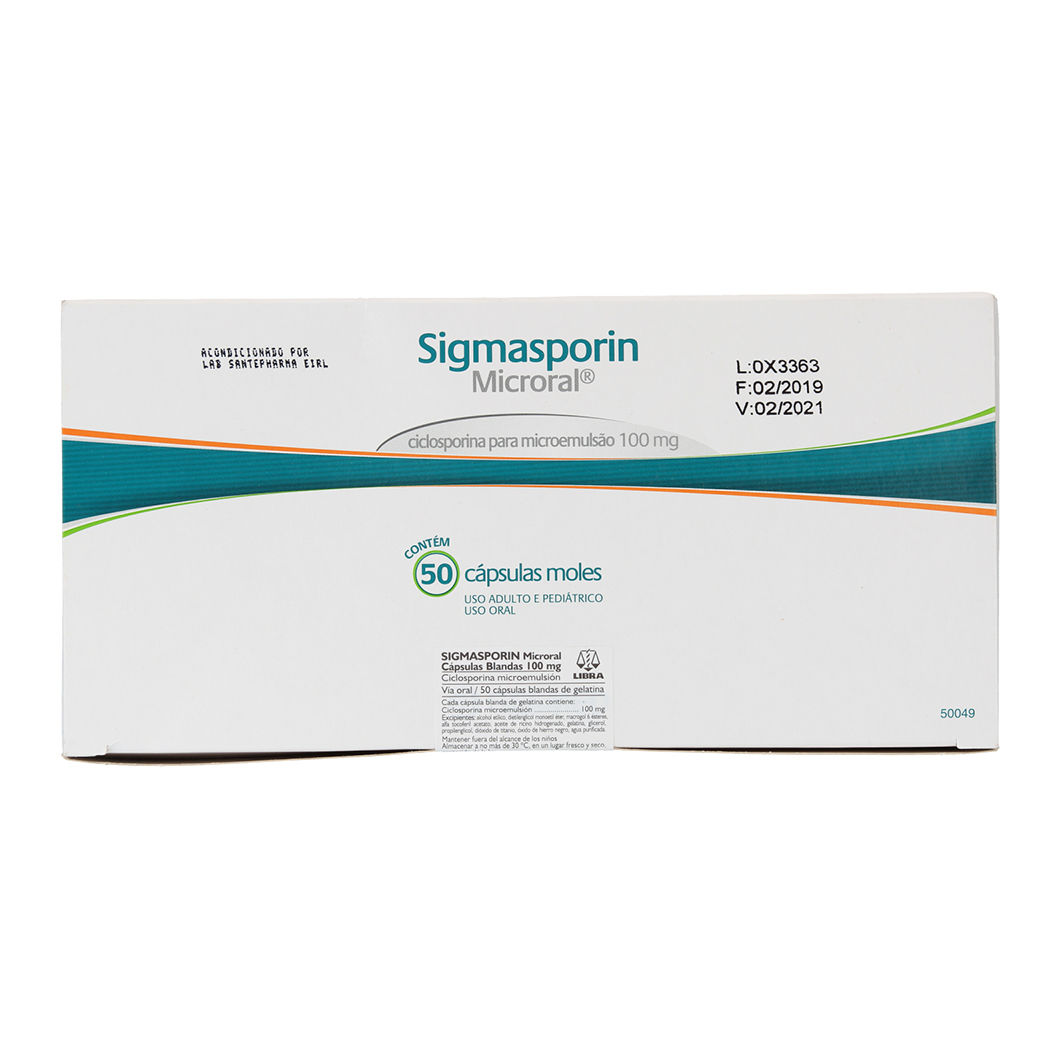 Sigmasporin Microral (B) Ciclosporina 50mg 50 Cápsulas
